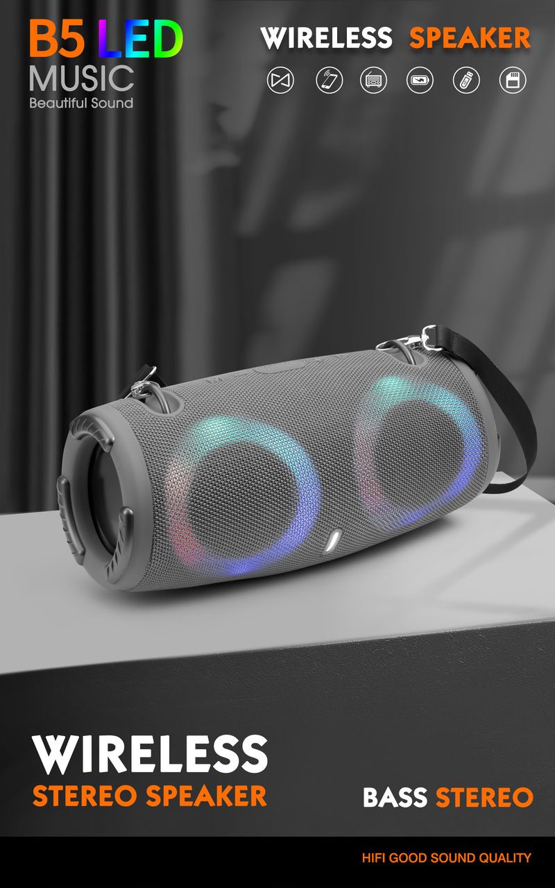 MINI-XTREME3RGB Draagbare War Drum Bluetooth-luidspreker met coole sfeerverlichting, geschikt voor buitenactiviteiten_voghion.com