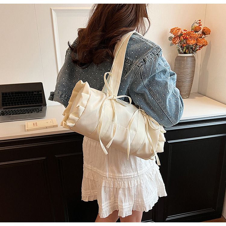 Sladká válcová krajková mašle s jedním ramenem, dámská kabelka do podpaží, nový trend roku 2024_voghion.com