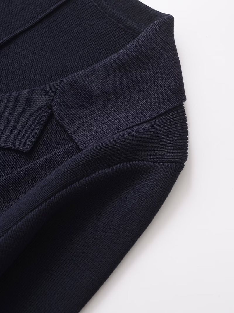 Damenbekleidung 2024 Herbst/Winter neues Oberteil mit blumenförmiger Knopfdekoration Strickjacke_voghion.com