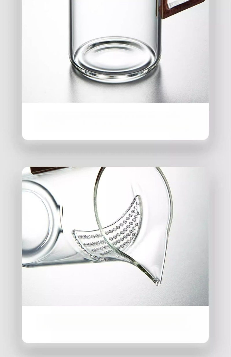 HEISOU Glass Teapot For Home Use, Crescent Filter Integrated Teapot, High-end Tea Divider, Fair Cup_voghion.com