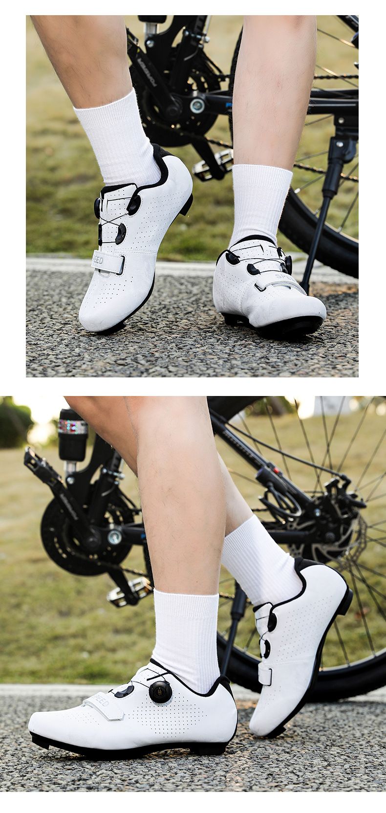 2024 Four Seasons Mountain Lockable Cycling für Männer und Frauen, Rennradschloss Hard Spinning Schuhe, Fahrradschuhe mit breiter Sohle_voghion.com