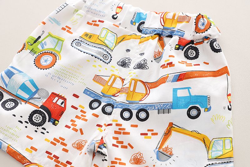 Ropa para niños, traje de camisa para niños, ropa fina de verano nueva para niños, ropa de verano de manga corta con dibujos animados para bebés, ropa para niños_voghion.com