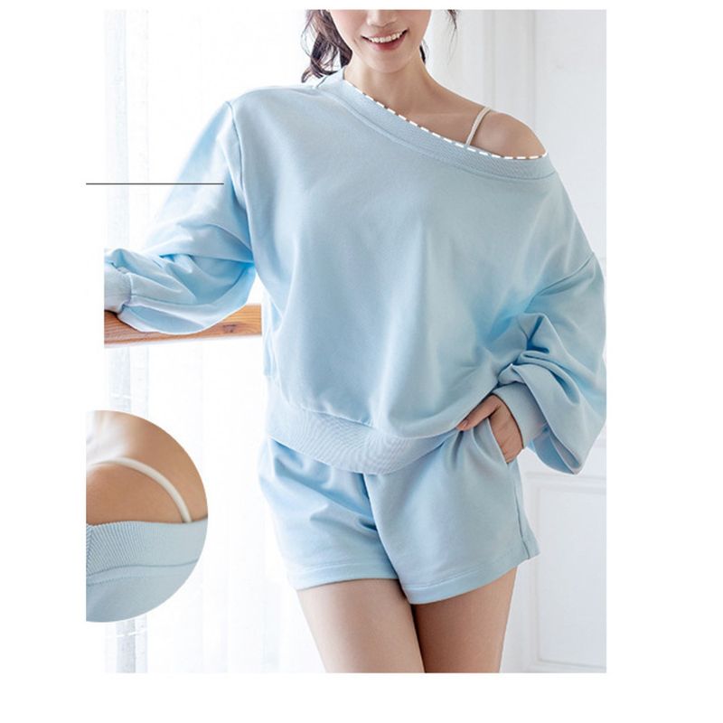 Abbigliamento sportivo da donna, a tinta unita, per autunno e inverno, da corsa, fitness, a maniche lunghe, pantaloncini da yoga, set ampio_voghion.com