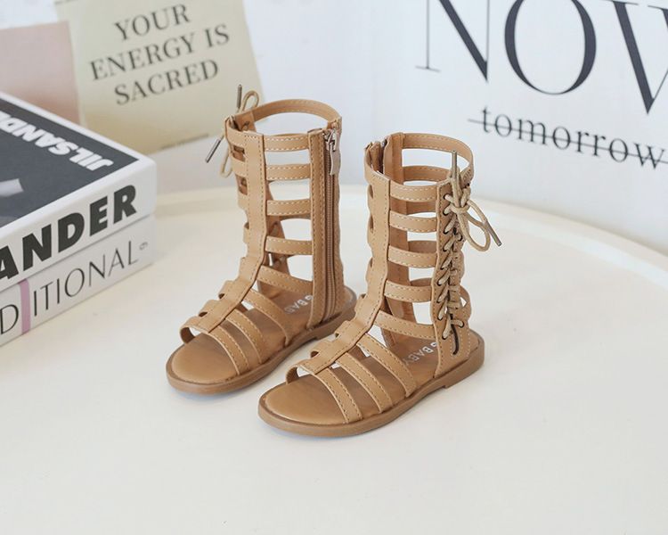 Mädchen 2023 Neue Mode Kleine Mädchen Prinzessin Schuhe Sommer Mittelschule Kinder High Bang Open Toe Römische Sandalen_voghion.com