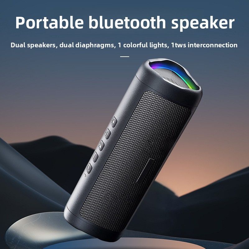Cyberus Neuer 5,3-Zoll-Bluetooth-Lautsprecher mit farbenfroher Beleuchtung, tragbar, wasserdicht, TWS, HD-Anruffunktion_voghion.com