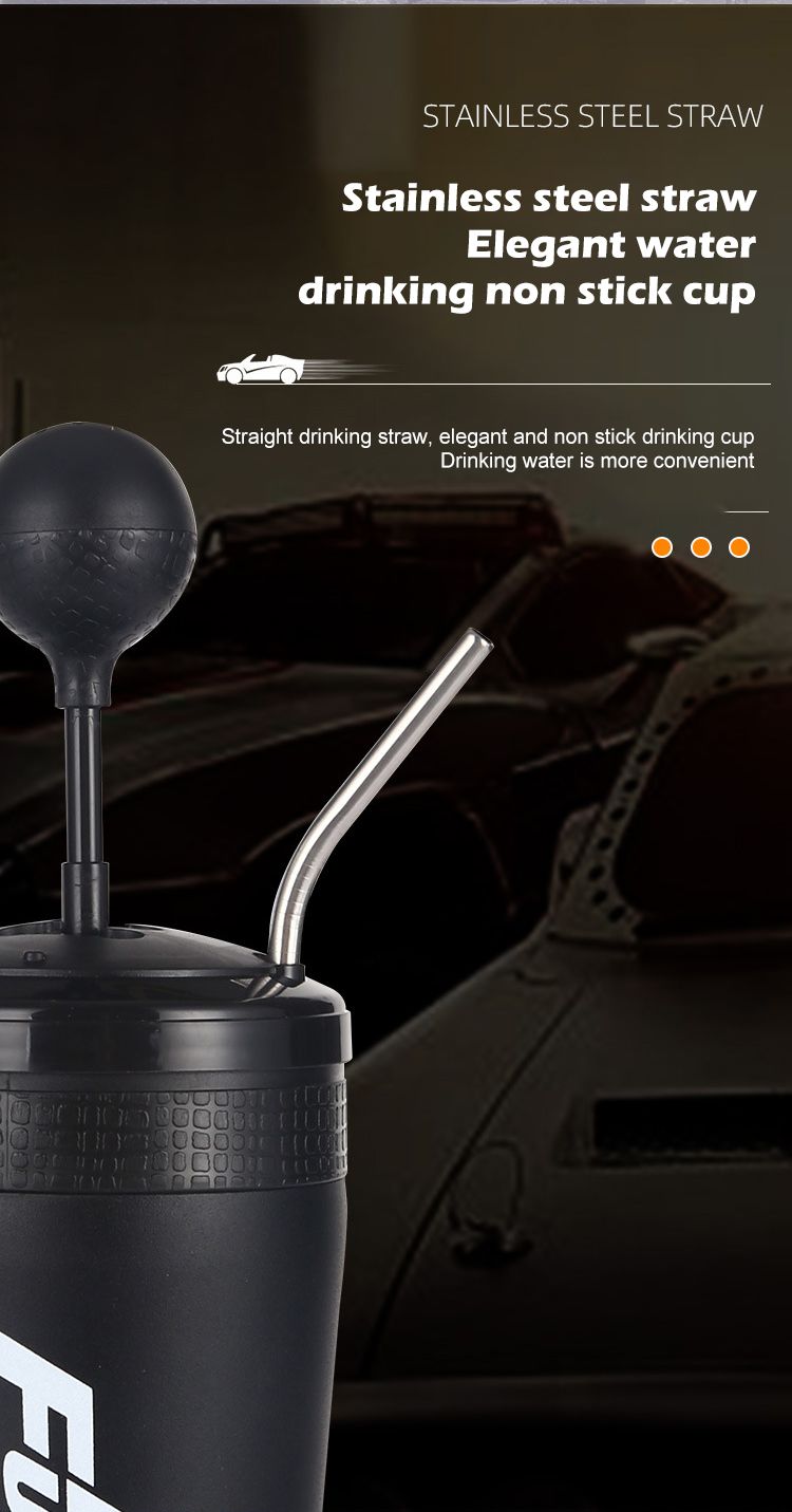 Auto-Getränkehalterflasche - 500 ml mit Strohhalm_voghion.com