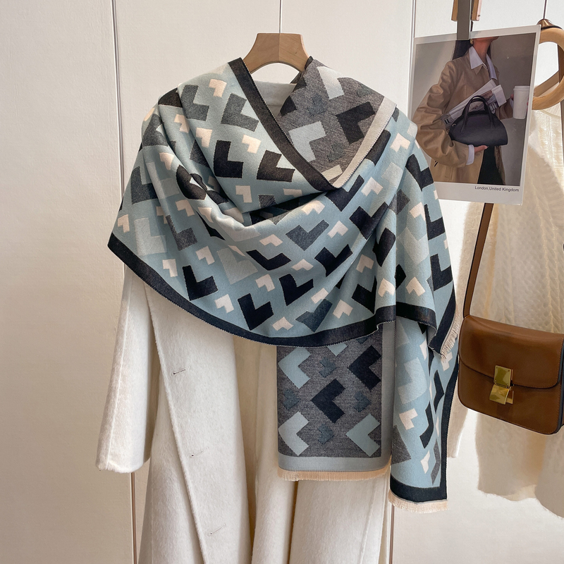 Summer New Geometric Cashmere Scarf Women's Shawl Cloak Fashion Ethnic Style Split Warm Tassel Blanket_voghion.com