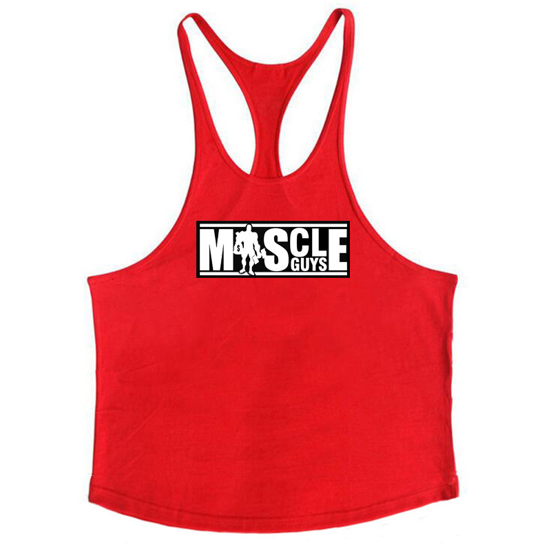 Bodybuilding and Fitness Exercise Deep Digging Thin Shoulder Strap Pure Cotton Fitness Tank Top_voghion.com