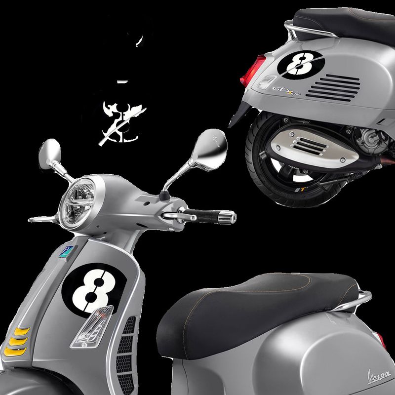 Suitable for Vespa Vespa car body modification GTS300 GTV no. 6 waterproof decals_voghion.com