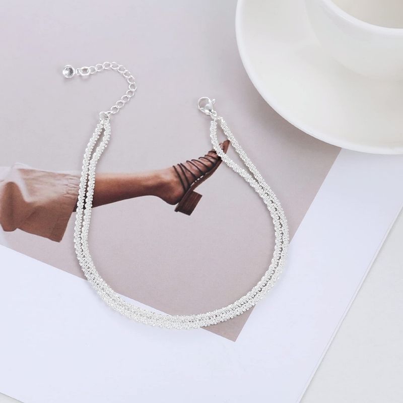 【】Tobillera de cadena fina ajustable, sencilla y versátil para mujer_voghion.com