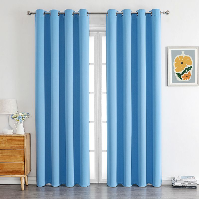 Solid Color Blackout Curtains - 100% Light Blocking & Thermal Insulated (Premium Dense Fabric, Ready-to-Hang Window Drapes For Home & Office)_voghion.com