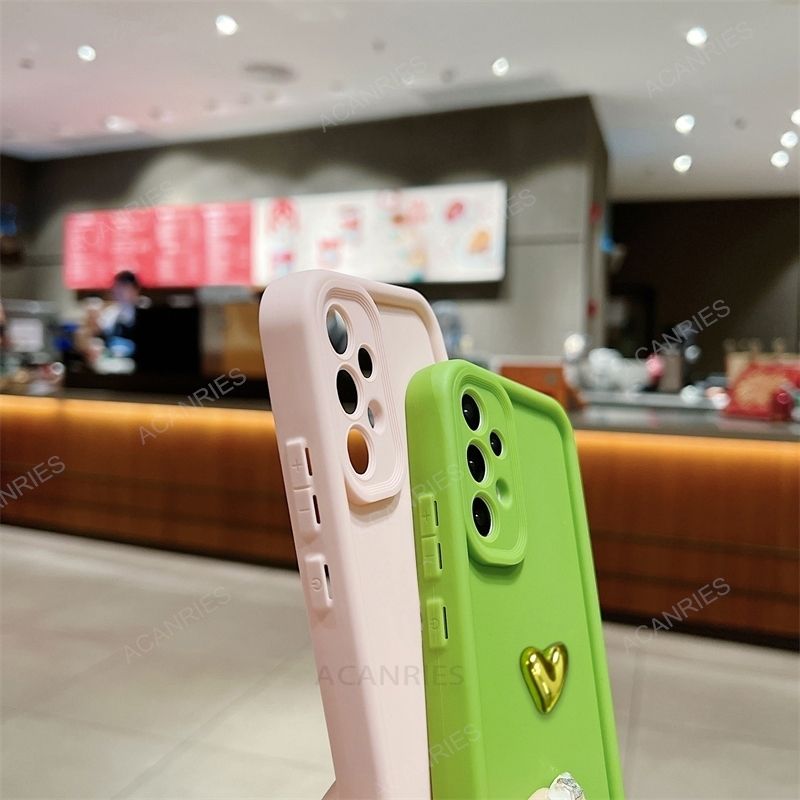 Samsung Galaxy A72 A52 4G 5G A32 A52s A73 A53 A33 A23 A13 elegantne 3D kuldne südamekujuline silikoonümbris tagakaanele A 72 52 32_voghion.com