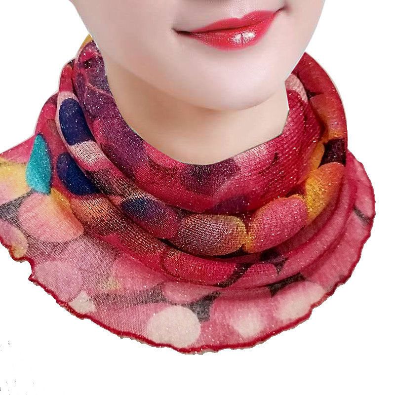 Thin Pullover Sun Protection Veil New Small Silk Warmer Neck Hanging Ear Mask Women's Gauze Scarf_voghion.com