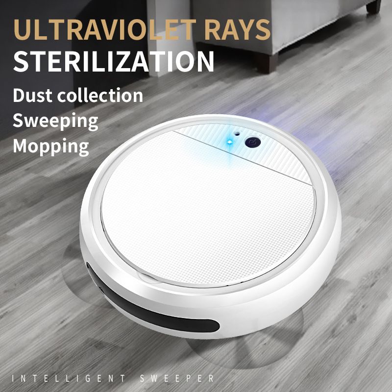 Aspiradora robot con función de esterilización por rayos ultravioleta, desinfección inteligente, barredora de suelos, fregadora, fregadora, aspiradora, trapeador seco y húmedo_voghion.com