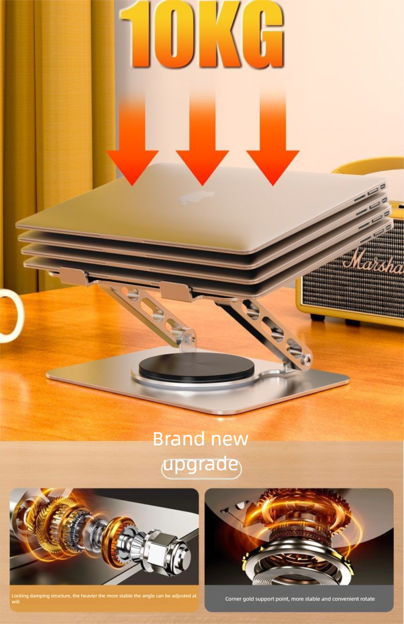360 ° drehbarer Laptop-Ständerhalter, höhenverstellbar, hängende Kühlbasis, 360 Grad_voghion.com