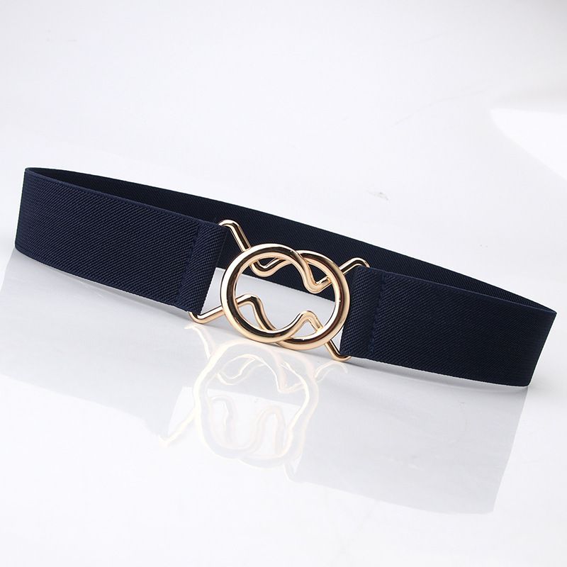 Ceinture élastique simple et polyvalente noire à boucle unique pour robe de femme, ceinture fine à boucle ronde, serre-taille_voghion.com