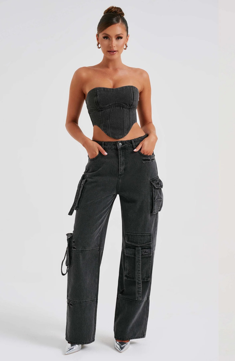 Hottie bukser til kvinder lige multi-lomme denim overalls til kvinder i stil alsidige løse afslappede bukser til kvinder_voghion.com