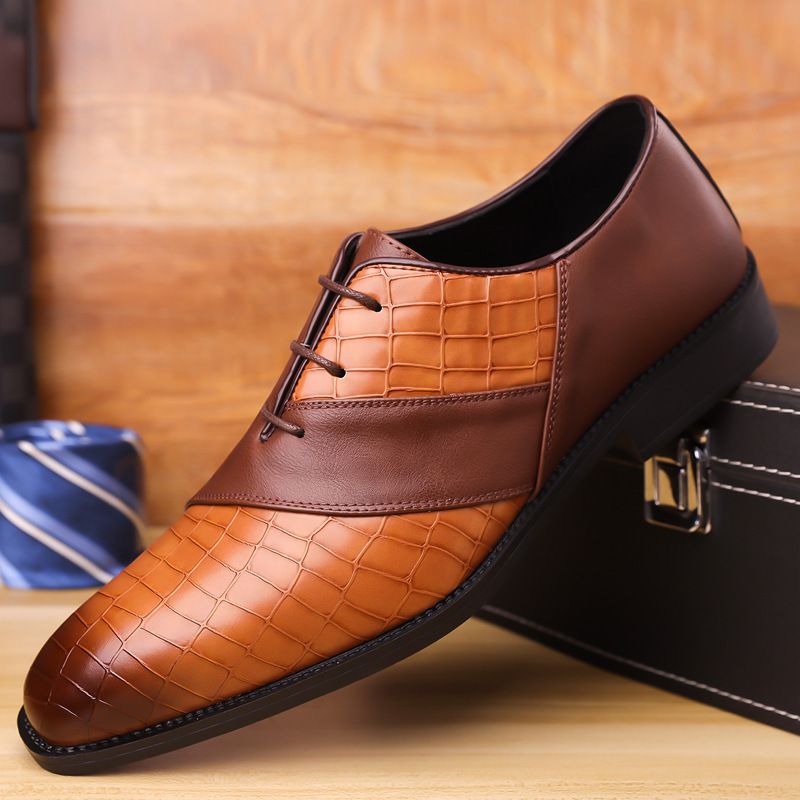 Suitable For All Seasons British Style Men's Business Formal Casual Leather Pointed Toe Trendy Shoes For Men_voghion.com