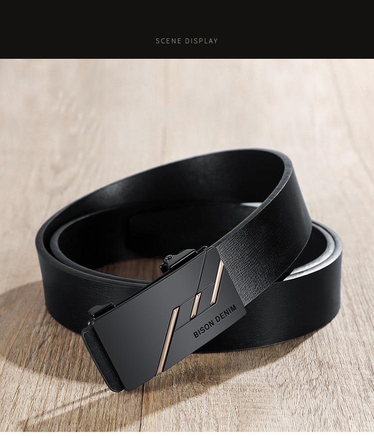 HOT Automatic Alloy Buckle High Quality Fashion Business Cow Genuine Leather Belt for Men_voghion.com