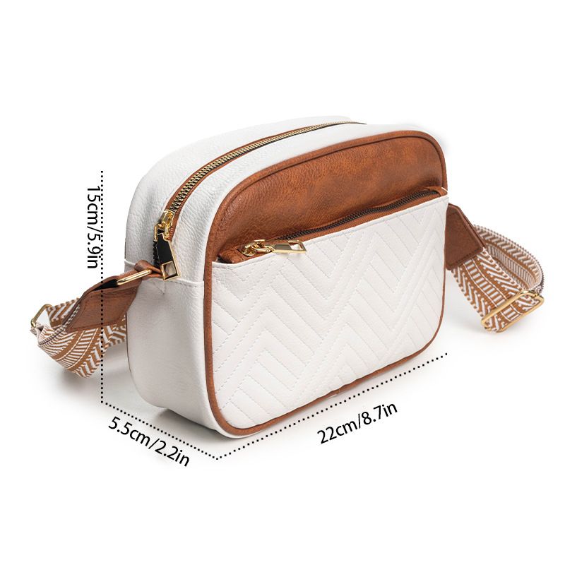 2024 New Crossbody Trendy Versatile Women's Shoulder Small Square Bag With Jacquard Strap_voghion.com