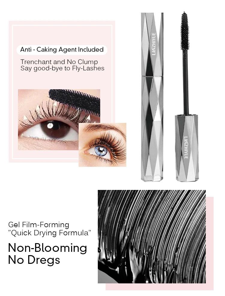 Mascara Cosmetics Diamond Mascara con pennello in silicone, ogni pelo è arricciato in modo netto, impermeabile e non sbava._voghion.com