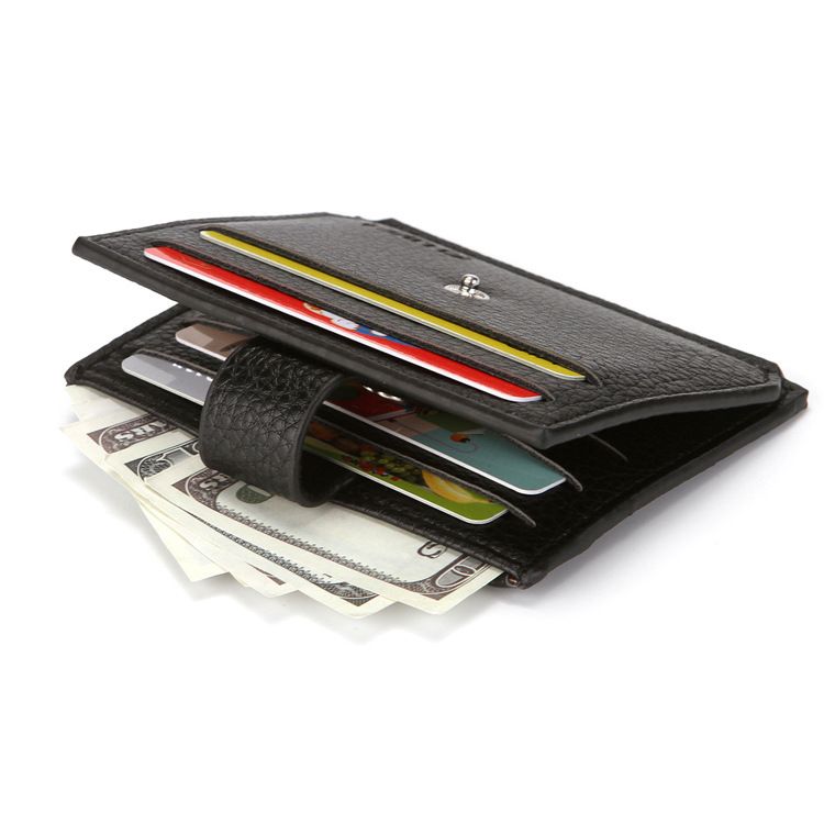 Slim PU Leather Zip Card Holder For Men & Women - RFID Blocking Wallet With Coin Pocket, Multi-Slot ID Organizer (Black, Brown)_voghion.com