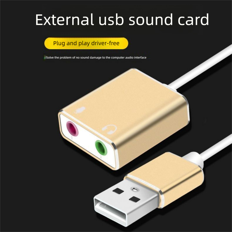 USB External Sound Card Desktop Laptop Computer Connection 3.5mm Audio Converter Driver-Free Voice_voghion.com