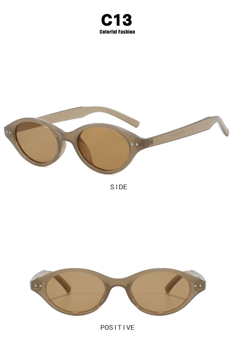 Retro Small Oval Sunglasses Women Brand Design Rivet Leopard Tortoise Shell Sun Glasses Outdoor Shades Female UV Oculos De Sol_voghion.com