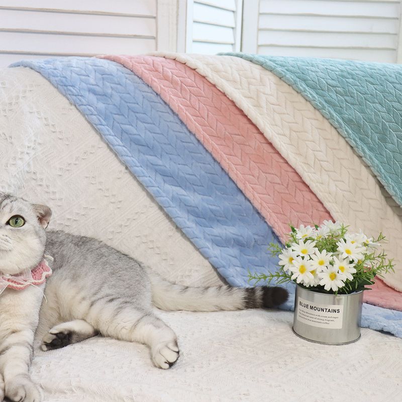 Weizenohr kleine Haustier Katze Nest Matte Hund Wärme Abdeckung Korallen Samt verdickte Decke_voghion.com