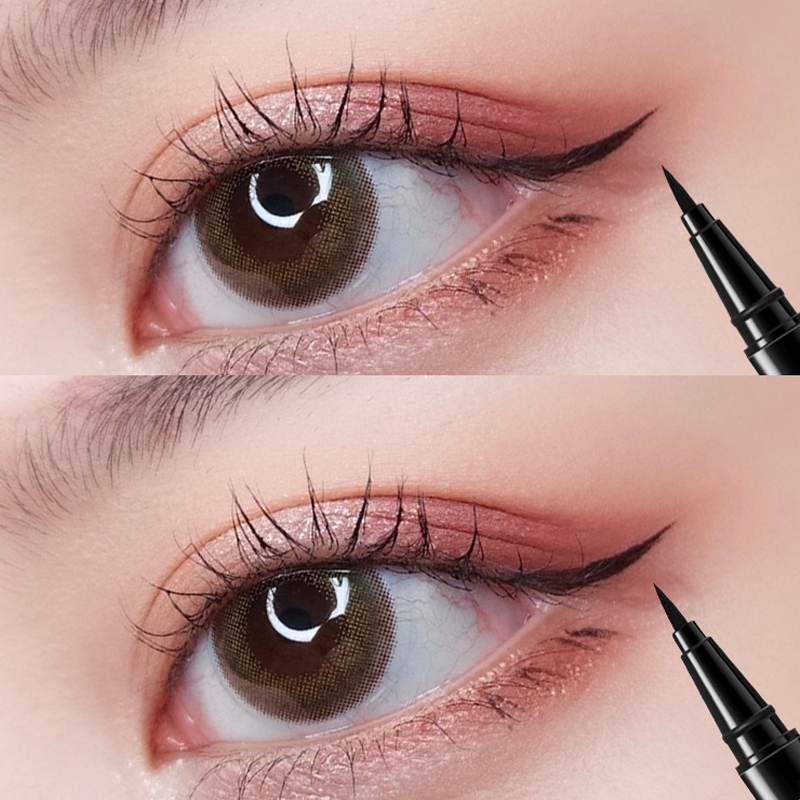 Wasserfester mattschwarzer flüssiger Eyeliner, Damen-Make-up, schnell trocknender, glatter Eyeliner, dauerhafte Wimpernstift-Kosmetik_voghion.com