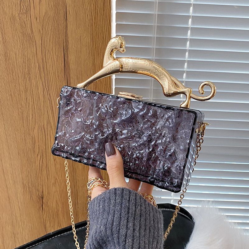 Acrylic Transparent Box For Women 2024 New Fashion Ice Crack Pattern Niche Versatile Handheld Evening Bag_voghion.com