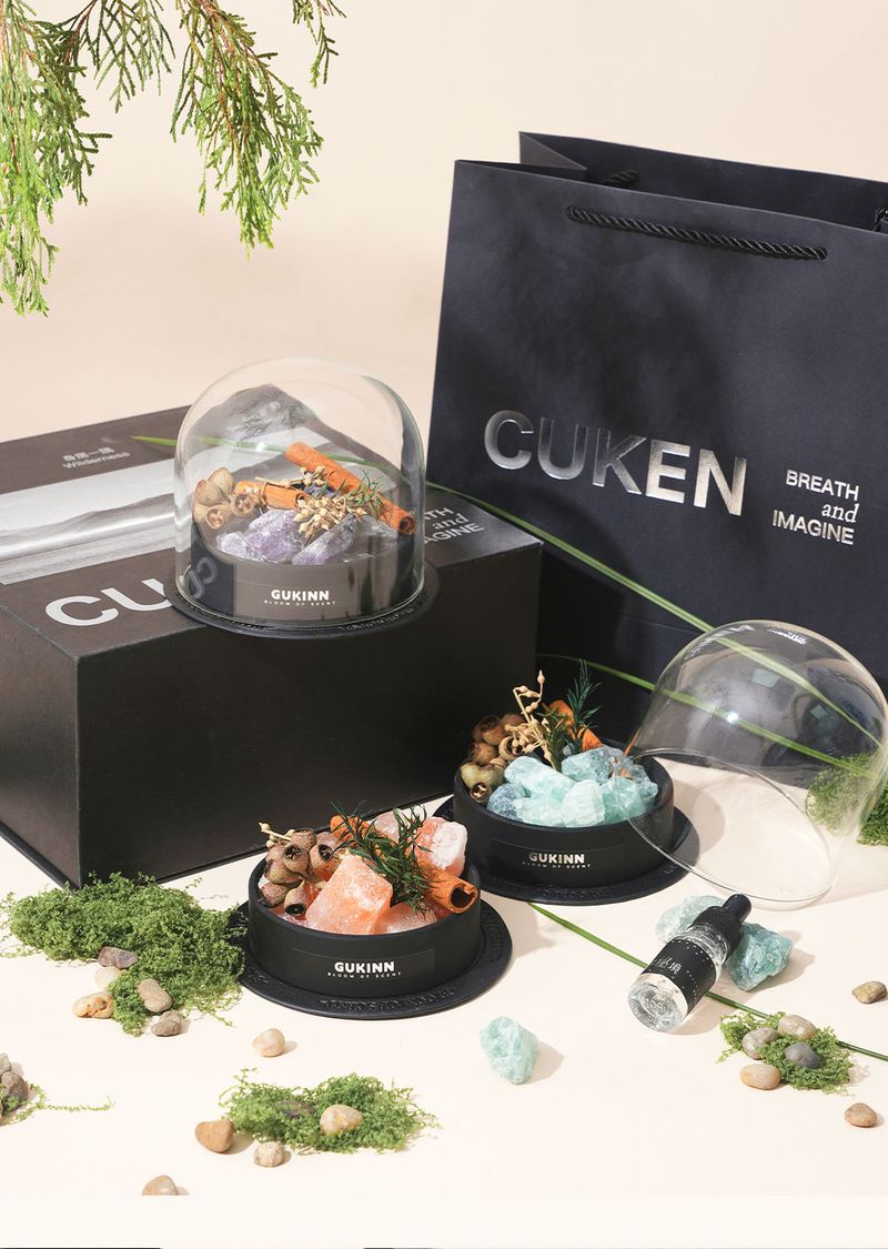 GUKEN Wilderness Secret Realm Aromatherapie-Set, Diffusor, Stein, Nischenduft, Ornament, High-End-Geburtstagsgeschenk für Frauen_voghion.com