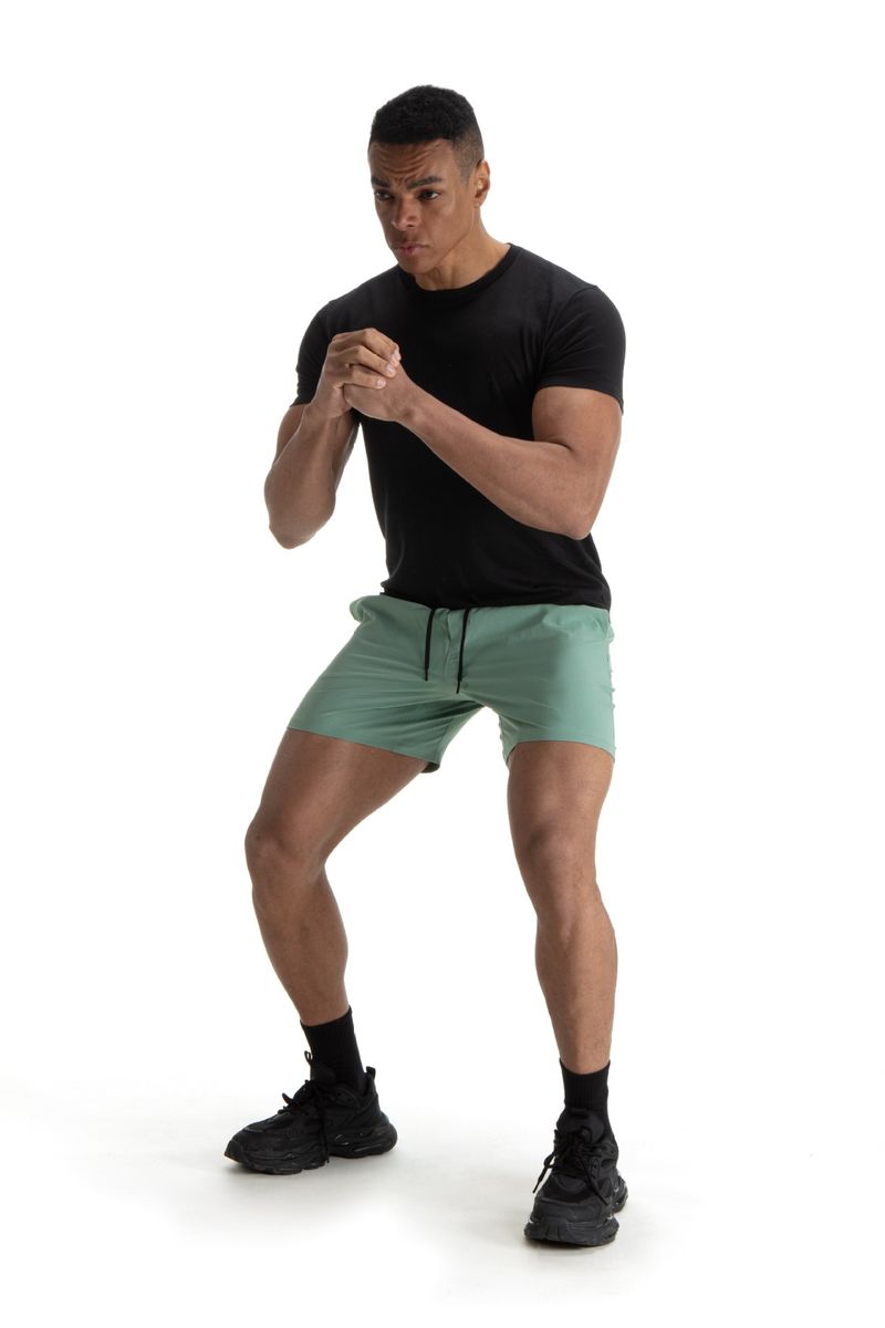 Men's Quick-Dry Running Shorts - Lightweight & Breathable For Gym Jogging & Beach (Elastic Waist 5" Inseam Black/Blue)_voghion.com