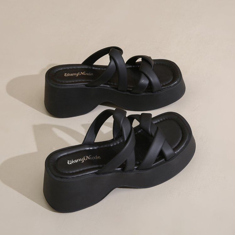 Plateau-Sandalen für Damen – Klobige weiße Sandalen mit Absatz (Sommer-Flip-Flops & bequeme Strandschuhe)_voghion.com