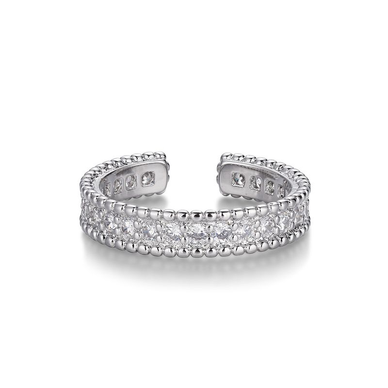 Hot Style Full Diamond Design Open Ring For Women, Light Luxury, Elegant, Fashionable, Versatile Ring, 2025 New Model_voghion.com