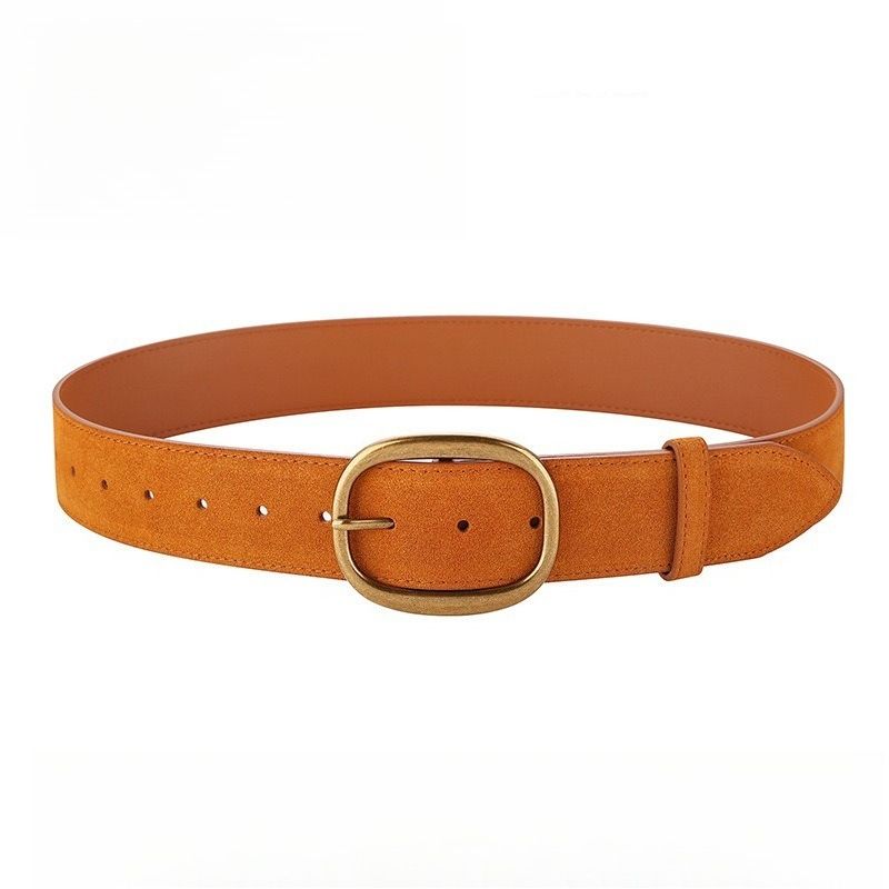 Cintura larga in vera pelle di vacchetta da donna, larga 4,5 cm, versatile e decorativa, con chiusura in vita per gonna e maglione_voghion.com