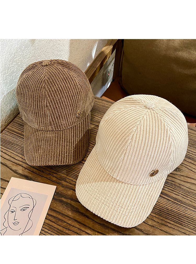 Heißer Verkauf Baseball Herbst Winter Einfarbig Trendy Cord Koreanische Einstellbare Hysterese Hüte Für Frauen Männer Mode Kappe Weibliche_voghion.com