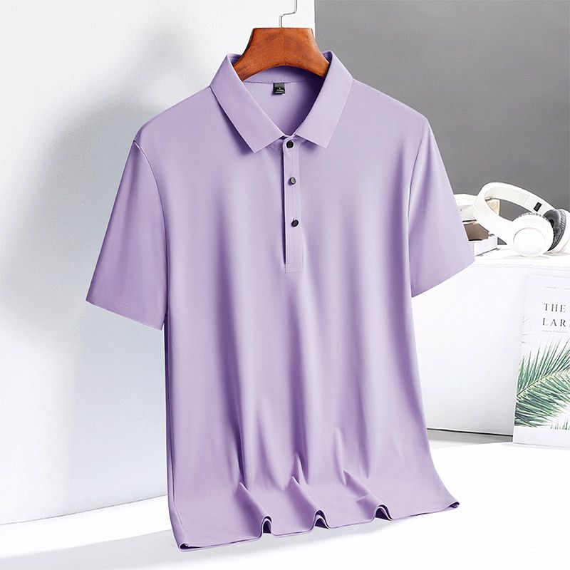 Seamless Seamless Hot Pressed Ice Polo Shirt T Korean Version Short Sleeved T-Shirt For Summer New Men's Team Wear Print_voghion.com