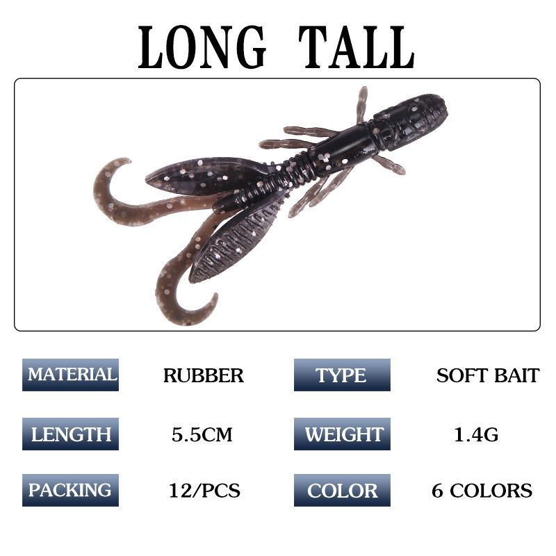 Bagged Soft Bait Crystal Shrimp (12 Pieces/pack) Lure Bait Bait Soft Worm Bait Fishing Gear_voghion.com