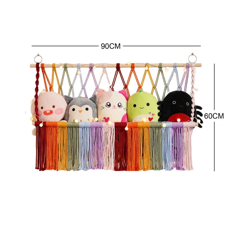 Nordic handmade cotton rope storage book rack, doll rack, children's room, homestay, wall decora, storage and_voghion.com