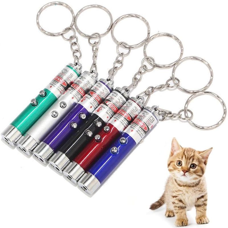 6 stücke Laserpointer Katzenspielzeug Rotes Laserlicht LED-Pointer Weiße Taschenlampe Interaktiver Trainingsstift Für Katzenhunde_voghion.com