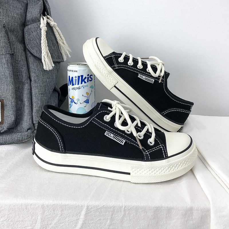 Leinen-Canvas für Damen, neue Herbst-Low-Top-Damen-Studenten-Freizeitschuhe in Weiß, vielseitige Boardschuhe mit Mango-Zehe_voghion.com