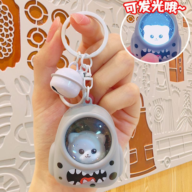 Porte-clés lumineux en forme de chat astronaute pour sac à dos, accessoire de décoration de sac, pendentif, cadeau pour camarades de classe_voghion.com