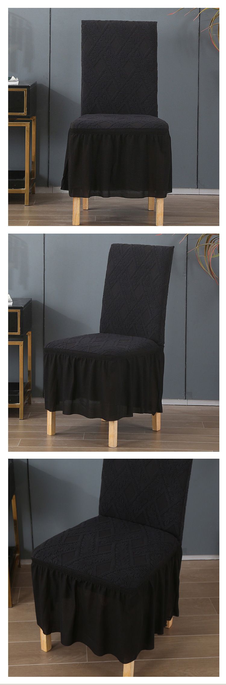 Rock Jacquard Stuhlbezug Einfarbig Europäischer Rattan Hotel Esszimmerstuhlbezug Home Stretch Stuhlbezug_voghion.com