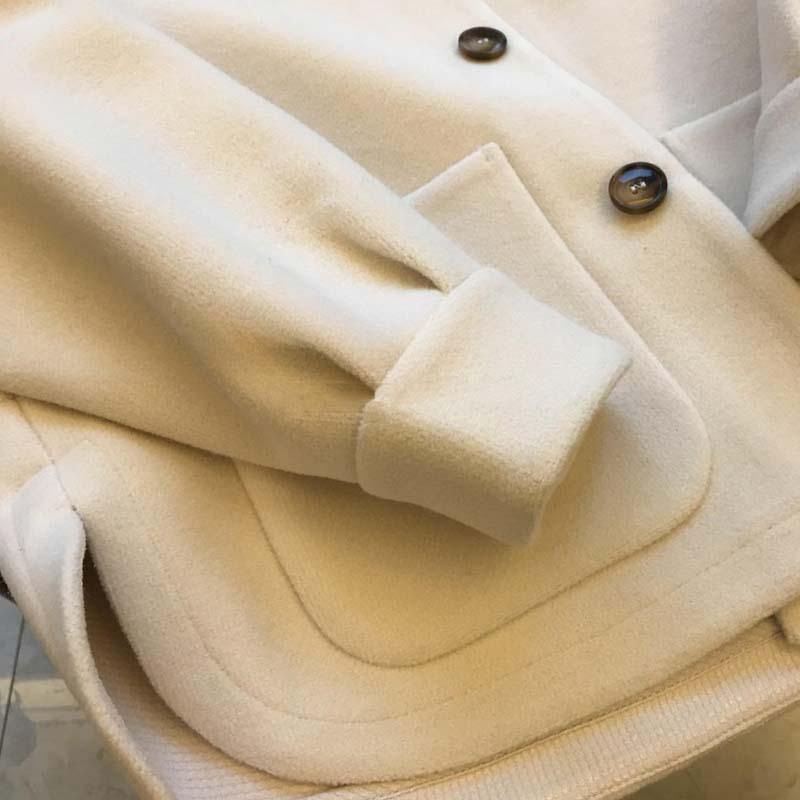Nuevo abrigo de lana con forro polar de otoño e invierno para mujer, top grueso de dos piezas con capucha de punto de alta gama_voghion.com