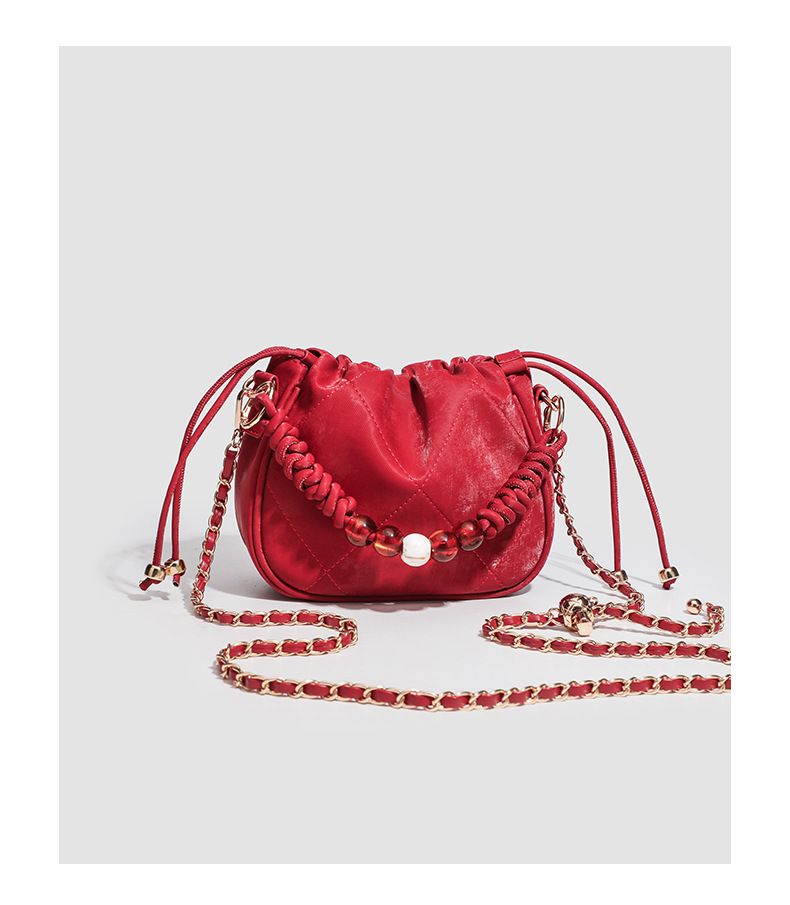 Bolso bandolera tipo cubo para mujer, color rojo, de primavera 2025, bolso de boda._voghion.com
