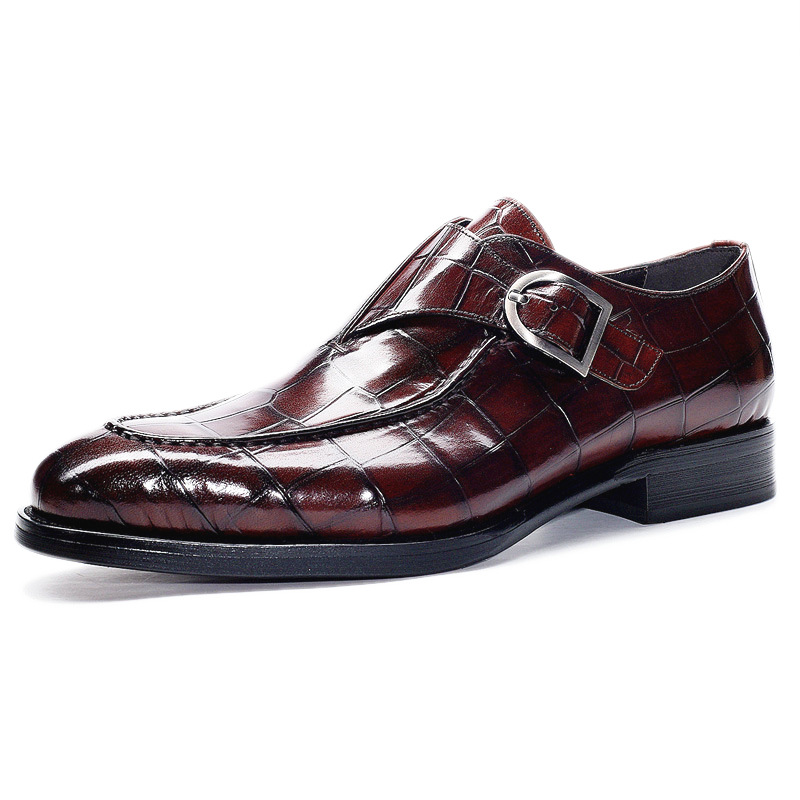 Aufu Schuhe 2023 Herrenschuhe Herbst Neue Lederschuhe Herren Munk Schuhe Karree Schuhe Herren Schnalle Trendige Schuhe_voghion.com