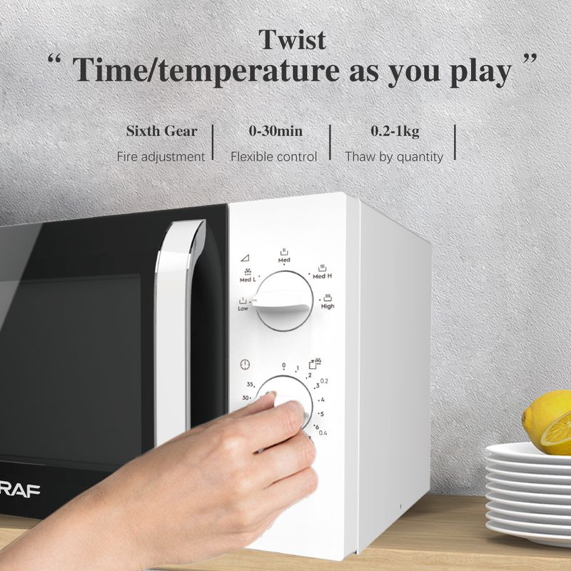 23L Light Wave Oven, Fast Turntable Visible Heating Microwave Oven For Home & Office, EU Standard_voghion.com
