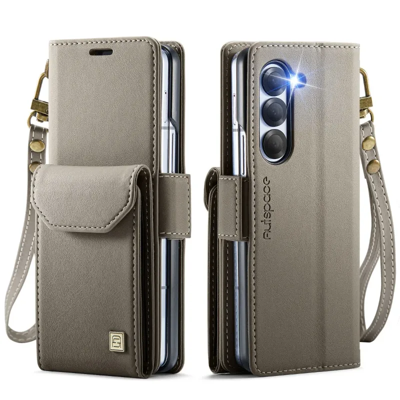 Custodia per telefono con portafoglio per Samsung Galaxy Z Fold 6 5 Fold6 Fold5 5G con blocco RFID, porta carte di credito, custodia in pelle PU_voghion.com