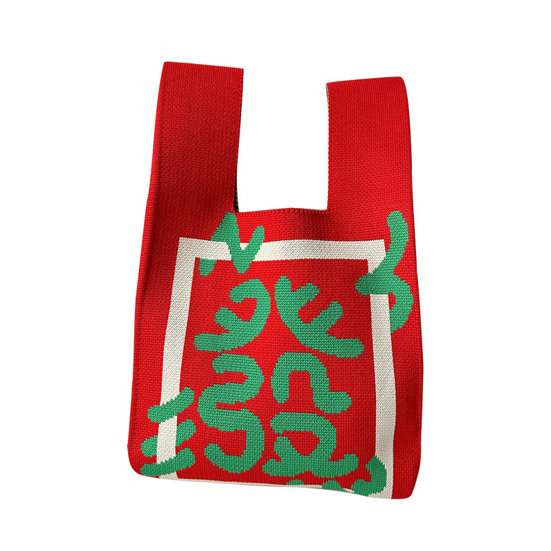 2024 della borsa a tracolla regalo di Capodanno versatile di alta qualità da donna lavorata a maglia rossa Loong Celebration_voghion.com